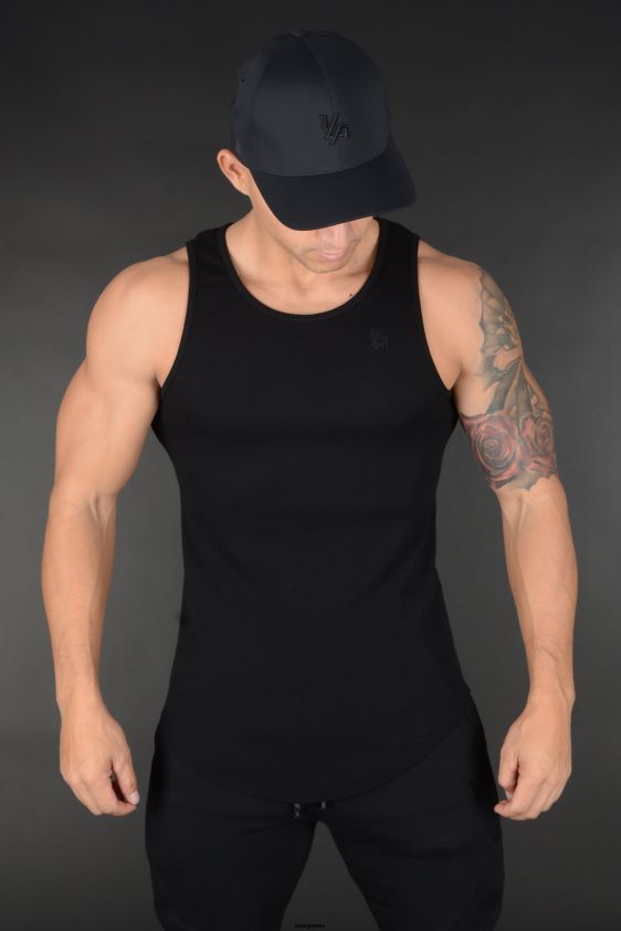 YoungLA ropa hombres todo negro Tanque acanalado con fondo de cuchara 314 8T60JL118 8T60JL118 YoungLA Peru YoungLA ropa de fitness Agregar nuevo estilo y atmosfera a la vida YoungLA joggers